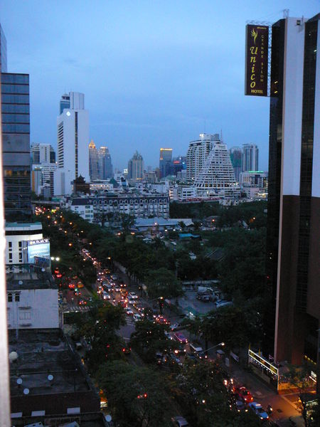 Hotel view - night time traffic