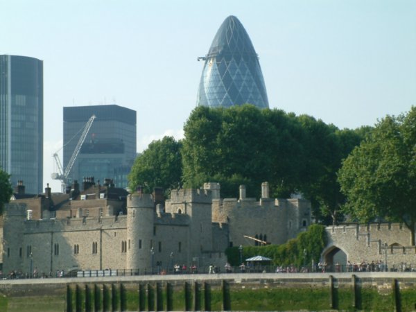 The Gherkin watches over the Tower of London