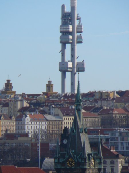 Modern towers over medieval