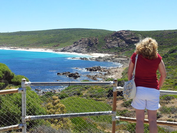 Sandy surveying the view at Sugarloaf Rock 