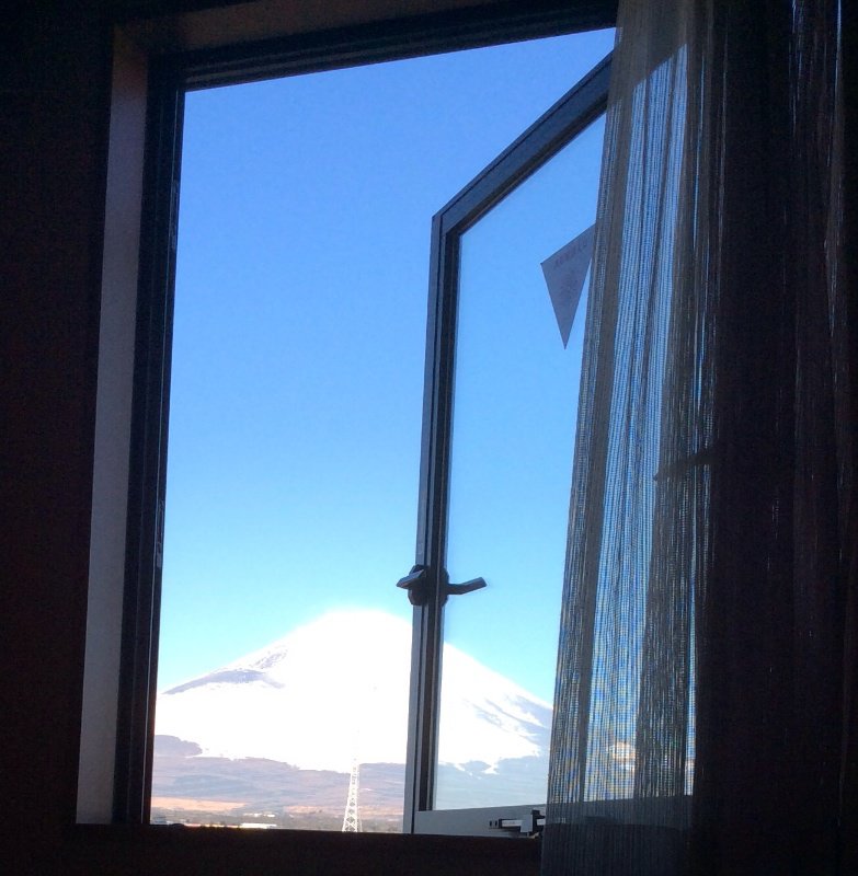 View of Fuji from my side of the bed