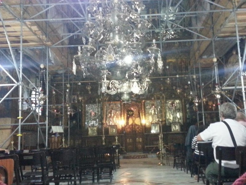 Renovations inside the Church of the Nativity