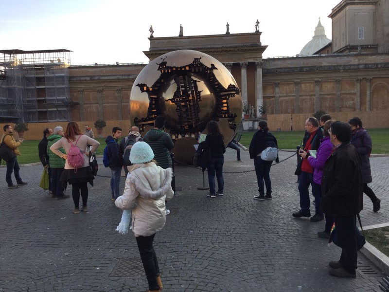 Globe sculpture Vatican garden 