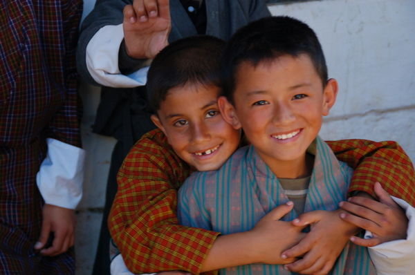 Bhutanese boys at the festival
