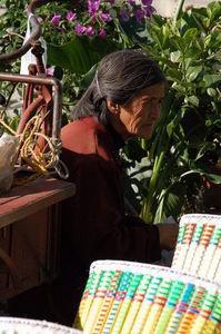 local woman at the market in Xizhou