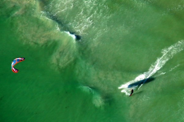 kite surfer from above
