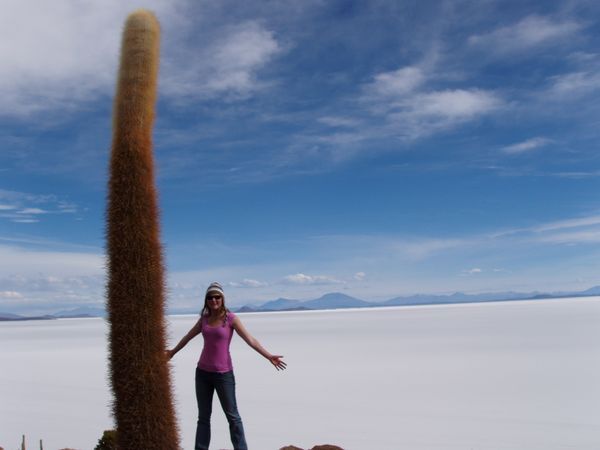 Helen and big cactus