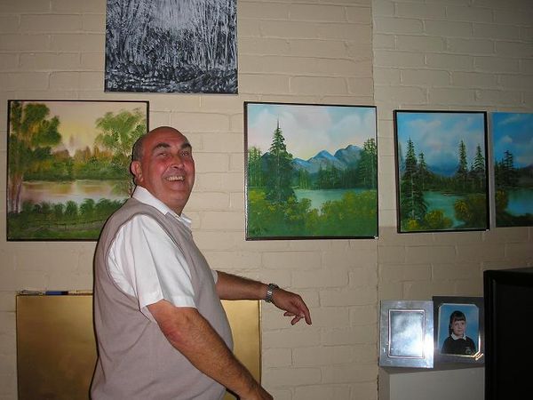 Uncle David with his Paintings