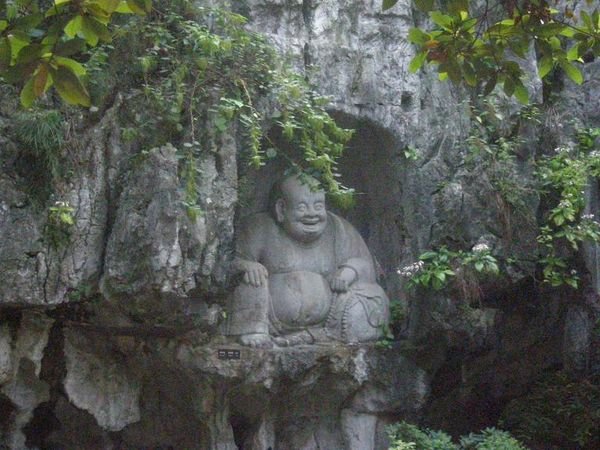 Happy Buddha Rock Carving