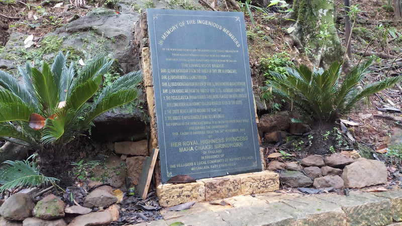 The granite plaque showing details of the bridge
