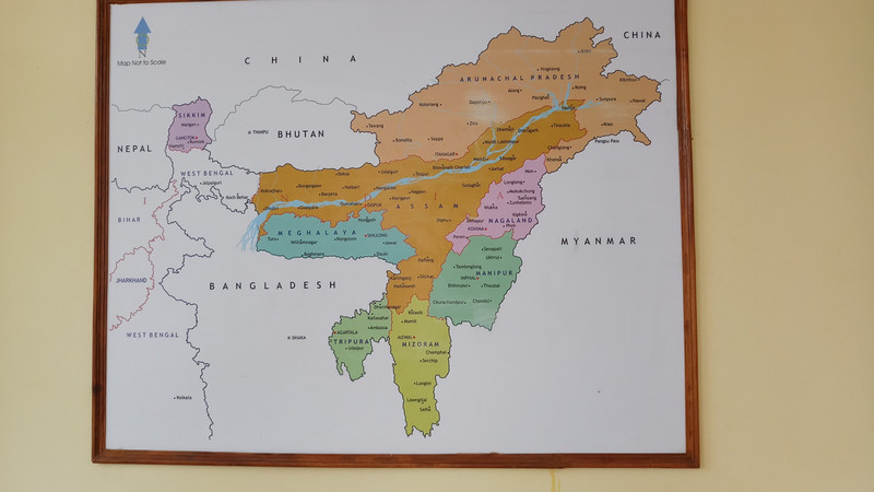 Map showing Seven Sister Statesof Nort East India