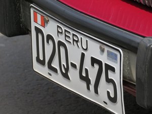 Perú numberplate
