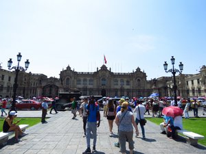 Palacio del Gobierno seen from Plaza de Armas (Plaza Mayor), Lima