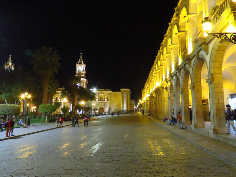 Plaza Mayor by night, Arequipa