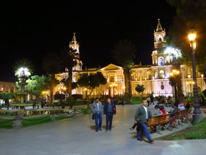Plaza Mayor by night, Arequipa