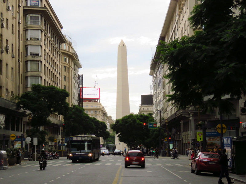 View of "El Obelisco", landmark of Buenos Aires