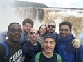 At Iguazú Falls with Stefano (Italy), Yaron (Israel), Julia, Adrien (France), Gidi and Tarun (India)
