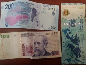Argentine Peso. 1 US$ equals about 11 to 12 pesos (april 2018). Now it's worth less.
