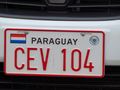 Paraguay numberplate