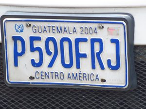 Guatemala numberplate