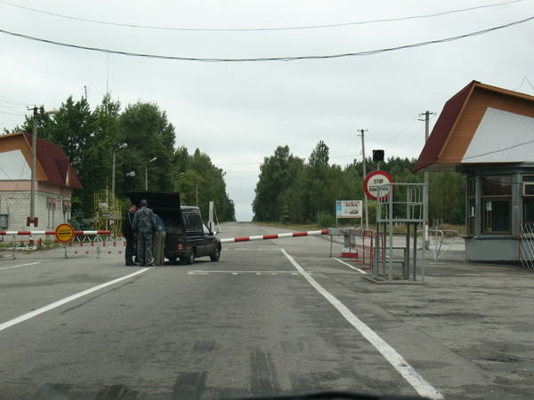 military checkpoint, blocking the road to the cities of Chernobyl and Prypiat.