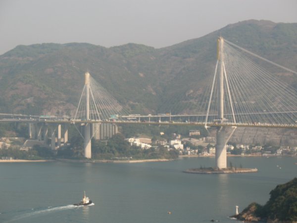 one of the many bridges in Hong Kong