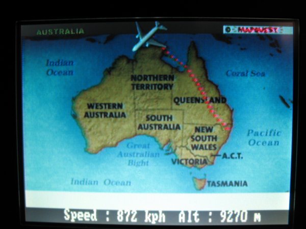flight map Virgin Blue (Brisbane-Darwin)