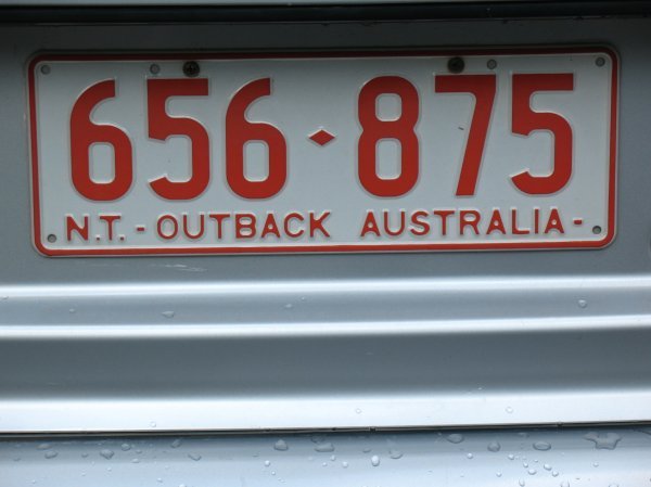 Northern Territory numberplate