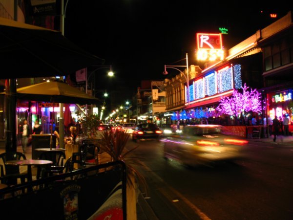 Adelaide: Hindley Street by night