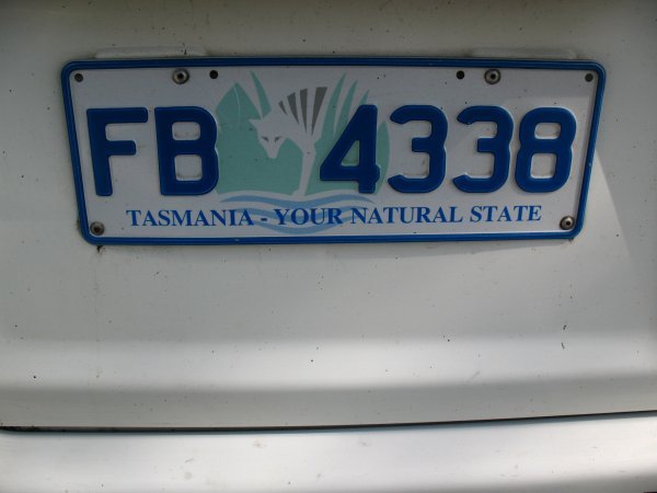 Tasmania numberplate