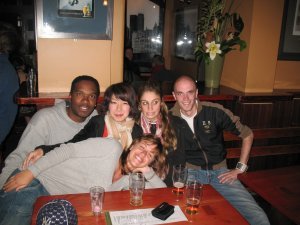 with Hiromi from Japan, Jennifer (Italy), a German girl and Pascal (Switzerland)