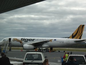 Tiger Airways A320 at Hobart Airport, Tasmania