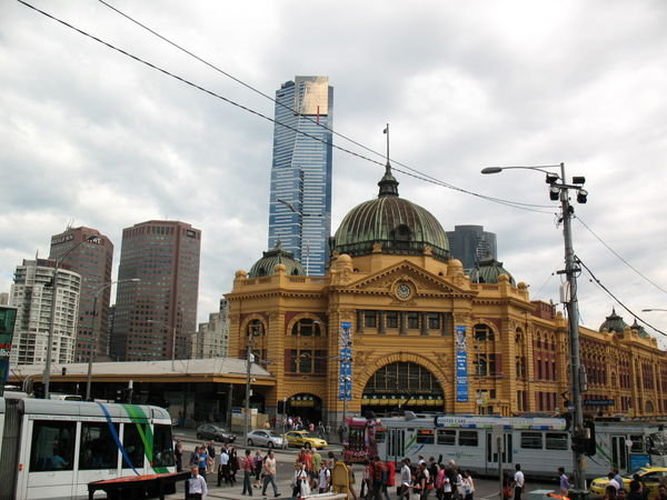 Melbourne city (Flinders Street Station)...busiest intersection in the city