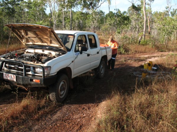 Soraya and our 4WD pick up.