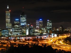 Perth at night, from Kings Park
