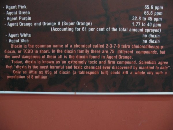 War Remnants Museum: about toxic chemicals used by USA in Vietnam