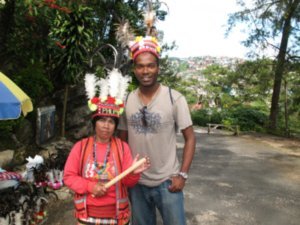 with an Igorot woman in Baguio