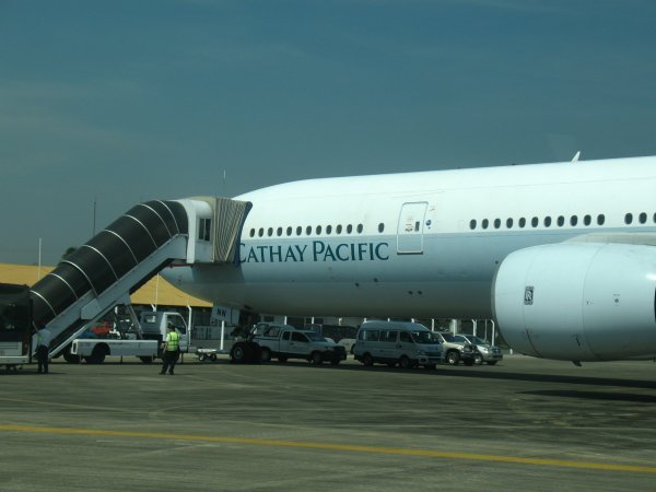 the Cathay Pacific Boeing 777-300 ready to fly to Hong Kong