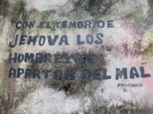 nice text on the wall at Coiba Island prison