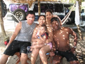 Ernesto, Maria, Ernesto Jesús, mama Glenda and I at Las Lajas Beach