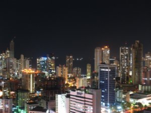Panama City @ night, seen from a tower in El Cangrejo