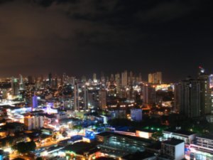 Panama City @ night, seen from a tower in El Cangrejo