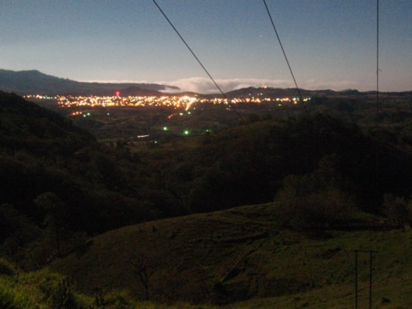 view of Volcan at night