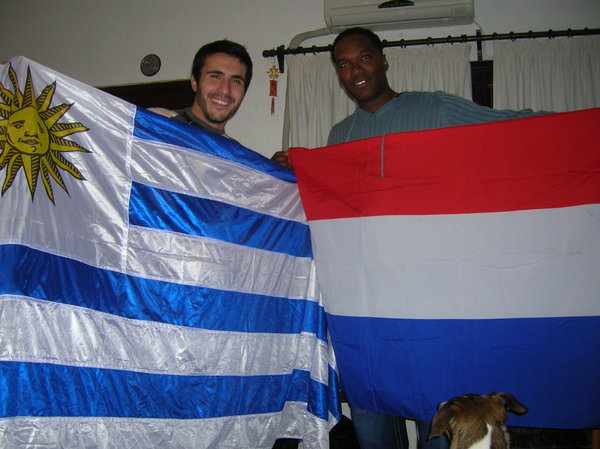 Diego and I, before the match of Uruguay vs. Netherlands