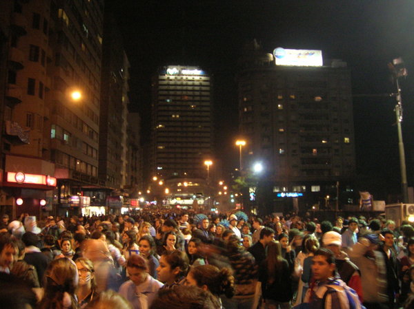 Montevideo after the match vs. Netherlands, fans of the Celeste!