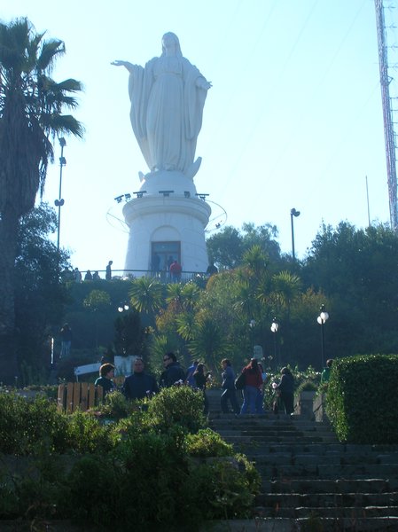statue of Virgen Maria on Cerro San Cristóbal, Santiago