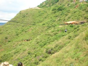 doing canopy in View from  Chicamocha Park, Santander