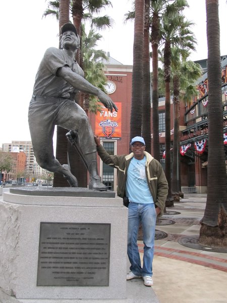 Willie Mays statue at AT&T Park, home stadium of the San Francisco Giants