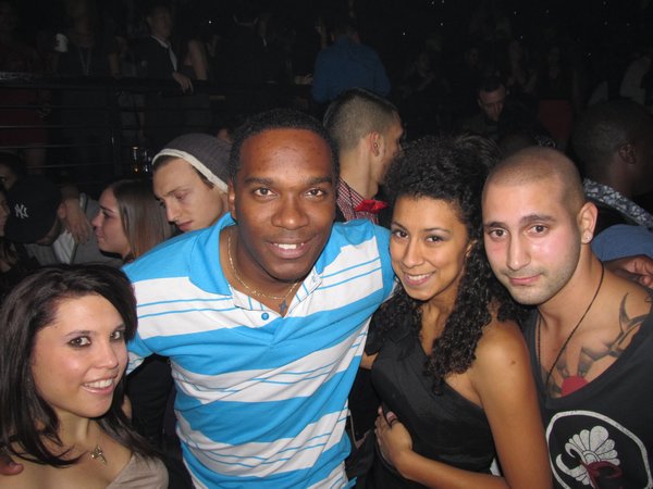 Me and Faz with two girls in Playhouse Club, Hollywood
