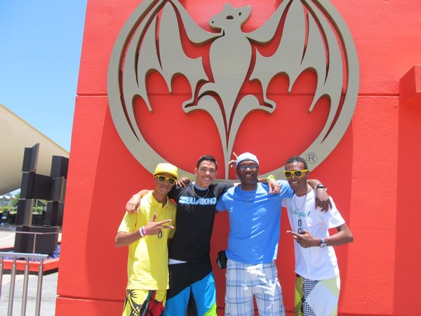 at the Bacardi factory: Christopher, Timothy P, I and Timothy V.